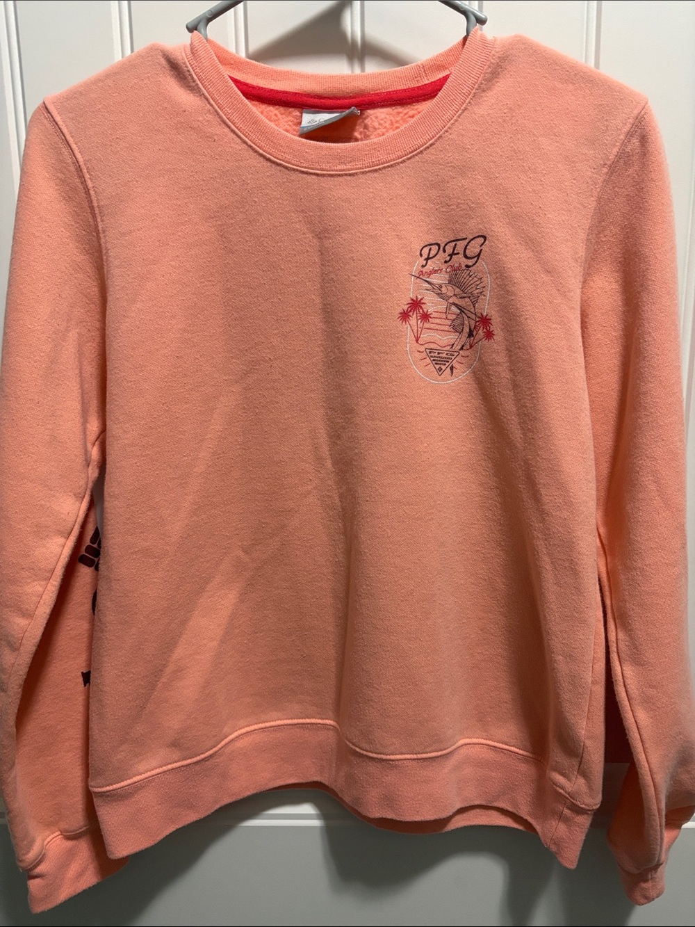 Columbia PFG Women’s XS Peach Fishing Graphic Crewneck Sweatshirt